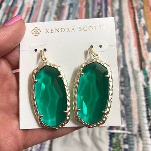 Kendra Scott “Ella” Emerald Glass Earrings